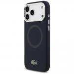 Carcasa Lacoste Silicone Metal Logo cu MagSafe compatibila cu iPhone 17 Pro Max, Navy Blue 3 - lerato.ro