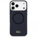 Carcasa Lacoste Silicone Metal Logo cu MagSafe compatibila cu iPhone 17 Pro Max, Navy Blue 2 - lerato.ro