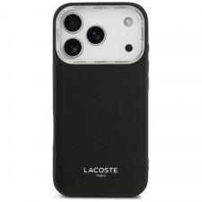 Carcasa Lacoste Champs Elysees Silver Logo cu MagSafe compatibila cu iPhone 17 Pro, Negru