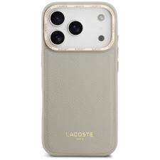 Carcasa Lacoste Champs Elysees Gold Logo cu MagSafe compatibila cu iPhone 17 Pro, Gri