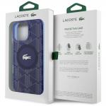 Carcasa Lacoste HC IML Monogram Silver Croc Logo cu MagSafe compatibila cu iPhone 16 Pro, Navy Blue 9 - lerato.ro