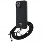 Carcasa Lacoste Iconic Petit Pique Crossbody Cord cu MagSafe compatibila cu iPhone 15 / 14 / 13, Black 2 - lerato.ro