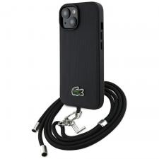Carcasa Lacoste Iconic Petit Pique Crossbody Cord cu MagSafe compatibila cu iPhone 15 / 14 / 13, Black