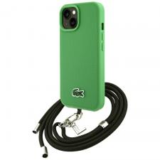 Carcasa Lacoste Iconic Petit Pique Crossbody Cord cu MagSafe compatibila cu iPhone 15 / 14 / 13, Verde