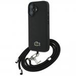 Carcasa Lacoste Iconic Petit Pique Crossbody Cord cu MagSafe compatibila cu iPhone 16 Plus, Negru 2 - lerato.ro