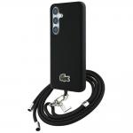Carcasa Lacoste Iconic Petit Pique Woven Logo CBDY Strap cu MagSafe compatibila cu Samsung Galaxy S25, Negru 4 - lerato.ro