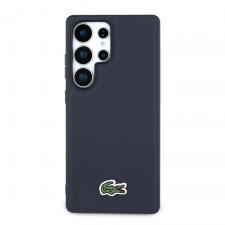 Huse si carcase Samsung Galaxy S25 Ultra, Carcasa Lacoste Iconic Petit Pique Woven Logo cu MagSafe compatibila cu Samsung Galaxy S25 Ultra, Navy Blue, lerato.ro