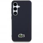 Carcasa Lacoste Iconic Petit Pique Woven Logo cu MagSafe compatibila cu Samsung Galaxy S25, Navy Blue 2 - lerato.ro