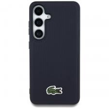 Huse si carcase Samsung Galaxy S25, Carcasa Lacoste Iconic Petit Pique Woven Logo cu MagSafe compatibila cu Samsung Galaxy S25, Navy Blue, lerato.ro