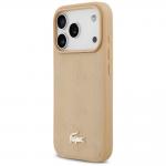 Carcasa Lacoste Nomograme Gold Logo cu MagSafe compatibila cu iPhone 17 Pro, Bej 3 - lerato.ro
