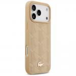 Carcasa Lacoste Nomograme Gold Logo cu MagSafe compatibila cu iPhone 17 Pro Max, Bej 5 - lerato.ro