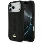 Carcasa Lacoste Nomograme Gold Logo cu MagSafe compatibila cu iPhone 17 Pro Max, Negru 4 - lerato.ro