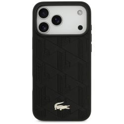 Carcasa Lacoste Nomograme Gold Logo cu MagSafe compatibila cu iPhone 18 Pro Max / 17 Pro Max, Negru