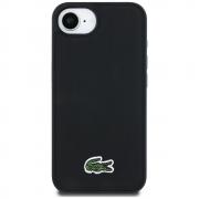Carcasa Lacoste Iconic Petit Pique Woven Logo cu MagSafe compatibila cu iPhone 16e, Negru