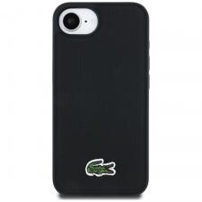 Carcasa Lacoste Iconic Petit Pique Woven Logo cu MagSafe compatibila cu iPhone 16e, Negru