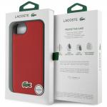 Carcasa Lacoste Iconic Petit Pique Woven Logo cu MagSafe compatibila cu iPhone 16e, Rosu 9 - lerato.ro