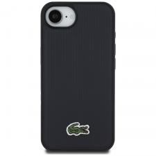 Carcasa Lacoste Iconic Petit Pique Woven Logo cu MagSafe compatibila cu iPhone 16e, Navy Blue