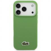 Carcasa Lacoste Iconic Petit Pique Woven Logo cu MagSafe compatibila cu iPhone 17 Pro, Verde