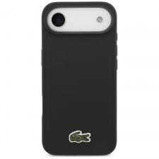 Carcasa Lacoste Iconic Petit Pique Woven Logo cu MagSafe compatibila cu iPhone 17 Air, Negru
