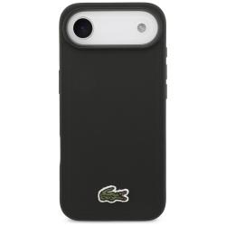 Carcasa Lacoste Iconic Petit Pique Woven Logo cu MagSafe compatibila cu iPhone 17 Air, Negru