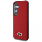 Carcasa Lacoste Iconic Petit Pique Woven Logo cu MagSafe compatibila cu Samsung Galaxy S25, Rosu 3 - lerato.ro