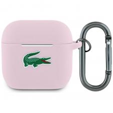Carcasa Lacoste Silicone Croc Logo compatibila cu Apple AirPods 4, Roz