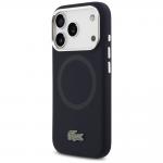 Carcasa Lacoste Silicone Metal Logo cu MagSafe compatibila cu iPhone 17 Pro, Navy Blue 3 - lerato.ro