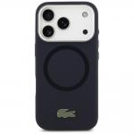 Carcasa Lacoste Silicone Metal Logo cu MagSafe compatibila cu iPhone 17 Pro, Navy Blue 2 - lerato.ro