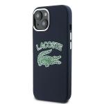 Carcasa Lacoste Silicone Cracked Logo cu MagSafe compatibila cu iPhone 15 / 14 / 13, Navy Blue 3 - lerato.ro