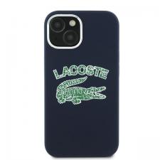 Carcasa Lacoste Silicone Cracked Logo cu MagSafe compatibila cu iPhone 15 / 14 / 13, Navy Blue