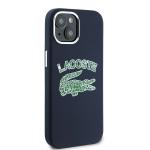 Carcasa Lacoste Silicone Cracked Logo cu MagSafe compatibila cu iPhone 15 / 14 / 13, Navy Blue 5 - lerato.ro