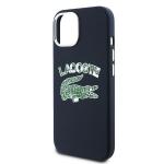 Carcasa Lacoste Silicone Cracked Logo cu MagSafe compatibila cu iPhone 15 / 14 / 13, Navy Blue 7 - lerato.ro