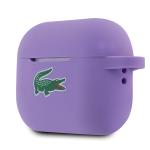 Carcasa Lacoste Silicone Croc Logo compatibila cu Apple AirPods Pro 2, Violet 4 - lerato.ro