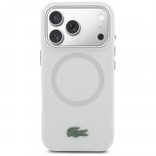 Carcasa Lacoste HC Silicone Metal Logo cu MagSafe compatibila cu iPhone 17 Pro, Gri