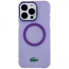 Carcasa Lacoste Transparent Design cu MagSafe compatibila cu iPhone 15 Pro, Mov