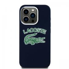 Carcasa Lacoste Silicone Cracked Logo cu MagSafe compatibila cu iPhone 15 Pro, Navy Blue