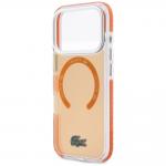 Carcasa Lacoste Shockproof Transparent Frosted cu MagSafe compatibila cu iPhone 17 Pro, Portocaliu 7 - lerato.ro