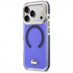 Carcasa Lacoste Shockproof Transparent Frosted Gold Logo cu MagSafe compatibila cu iPhone 17 Pro Max, Marine Blue 3 - lerato.ro