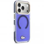 Carcasa Lacoste Shockproof Transparent Frosted Gold Logo cu MagSafe compatibila cu iPhone 17 Pro Max, Marine Blue 5 - lerato.ro