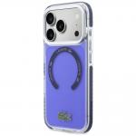 Carcasa Lacoste Shockproof Transparent Frosted cu MagSafe compatibila cu iPhone 17 Pro, Marine Blue 3 - lerato.ro