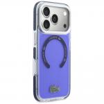 Carcasa Lacoste Shockproof Transparent Frosted cu MagSafe compatibila cu iPhone 17 Pro, Marine Blue 5 - lerato.ro