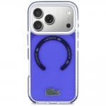 Carcasa Lacoste Shockproof Transparent Frosted cu MagSafe compatibila cu iPhone 17 Pro Max, Marine Blue 2 - lerato.ro