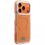 Carcasa Lacoste Shockproof Transparent Frosted cu MagSafe compatibila cu iPhone 17 Pro Max, Portocaliu 5 - lerato.ro
