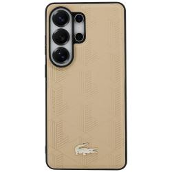 Husa Lacoste Nomograme Gold Logo cu MagSafe compatibila cu Samsung Galaxy S26 Ultra, Bej