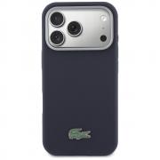 Husa Lacoste Semi Wrap Petit Pique cu MagSafe compatibila cu iPhone 17 Pro, Navy Blue
