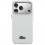 Husa Lacoste Semi Wrap Petit Pique cu MagSafe compatibila cu iPhone 17 Pro, Light Gray 2 - lerato.ro