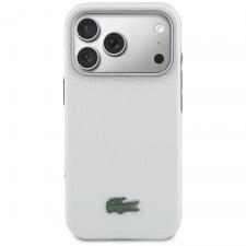 Husa Lacoste Semi Wrap Petit Pique cu MagSafe compatibila cu iPhone 17 Pro, Light Gray