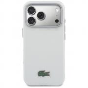 Husa Lacoste Semi Wrap Petit Pique cu MagSafe compatibila cu iPhone 17 Pro Max, Light Gray