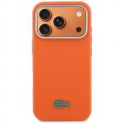 Husa Lacoste Semi Wrap Petit Pique cu MagSafe compatibila cu iPhone 17 Pro, Portocaliu