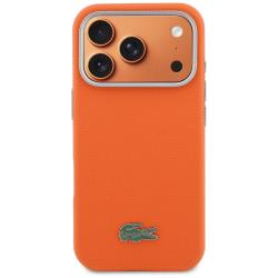 Husa Lacoste Semi Wrap Petit Pique cu MagSafe compatibila cu iPhone 17 Pro, Portocaliu